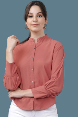 AARVI Casual Self Design Women Pink Top