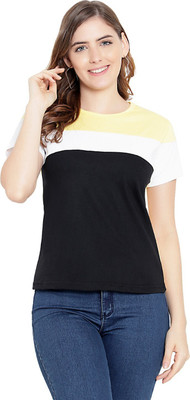 DEEPMAYRA COLLECTION Casual Color Block Women Yellow Top