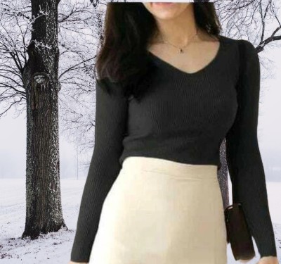 JC JUMMY COUTURE Casual Solid Women Black Top