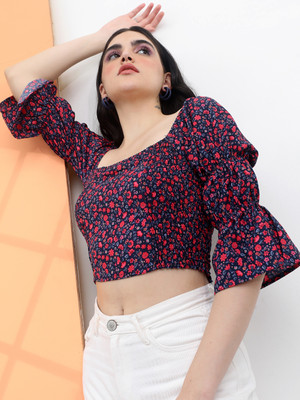 Tokyo Talkies Casual Printed Women Multicolor Top