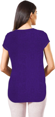 THE BLAZZE Casual Solid Women Purple Top