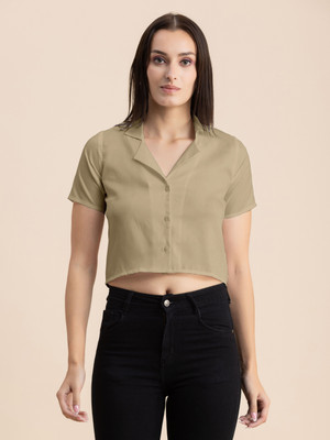 moomaya Casual Printed Women Light Green Top