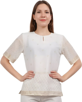 YES TEN Casual Printed Women White Top
