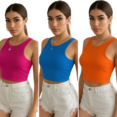 FAST CRY Casual Solid Women Multicolor Top