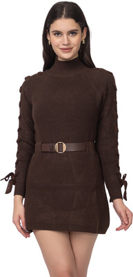 LORY Casual Self Design Women Brown Top