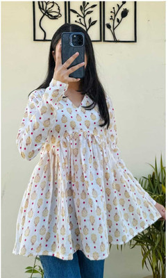 Govind Casual Printed Women White Top