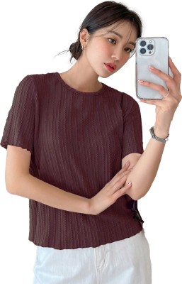 veshh Casual Solid Women Purple Top