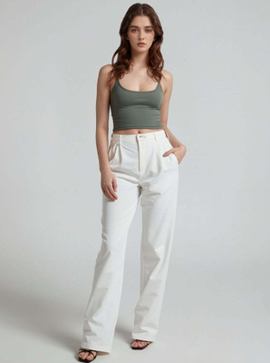 OUTZIDR Casual Solid Women Grey Top