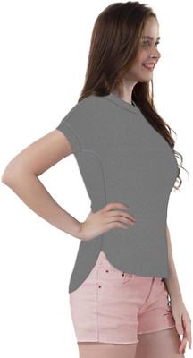 jovo Casual Solid Women Grey Top