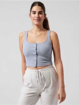 FRoyalkrystal Casual Solid Women Light Blue Top