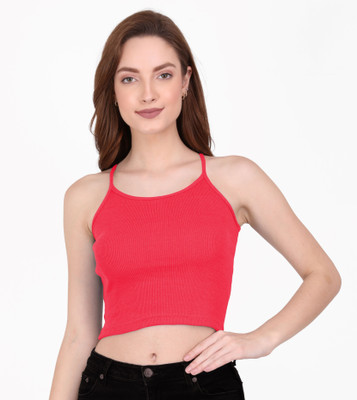 THE BLAZZE Casual Self Design Women Red Top