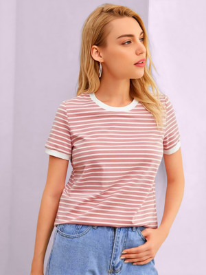 Kashonaa Casual Striped Women Pink Top