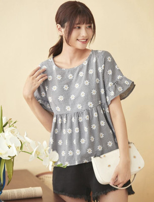 Maheshvi Casual Printed Women Grey, White, Yellow Top