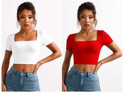 sunilclotheswala Casual Solid Women Multicolor Top
