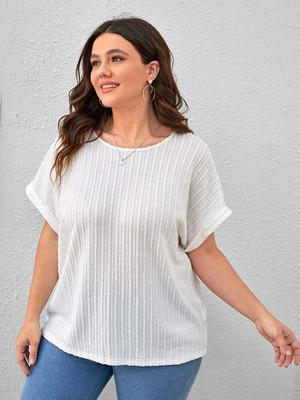 Zilcon Beach Wear Self Design Women White Top