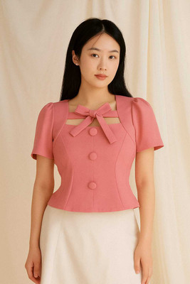 BIFSAHIONZ Casual Solid Women Pink Top
