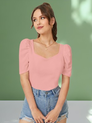 Dream Beauty Fashion Casual Solid Women Pink Top