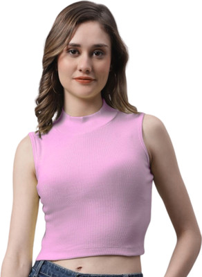 sasafaras Casual Solid Women Pink Top