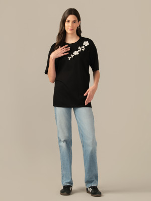 Albion Casual Solid Women Black Top