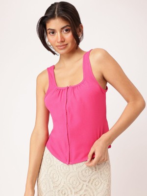 Dressberry Casual Solid Women Pink Top