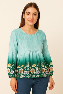 progreto Casual Printed Women Light Blue Top