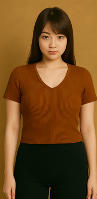 imberry plus Casual Solid Women Black Top