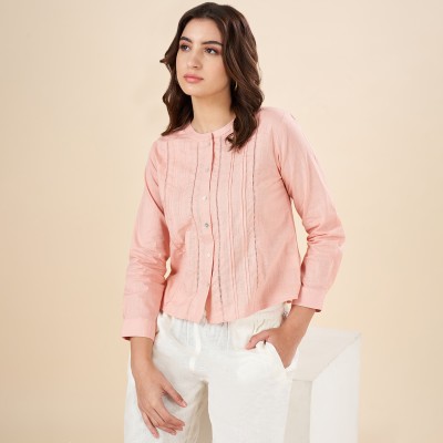 Akkriti by Pantaloons Casual Self Design Women Pink Top