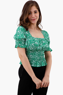 OTTAVIA Party Printed Women Light Green Top