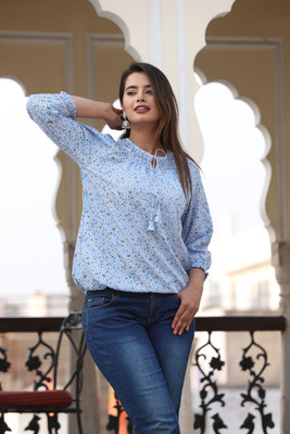 FASHION FALCON Casual Polka Print Women Multicolor Top