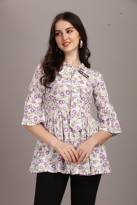 GUFRINA Casual Floral Print Women Multicolor Top