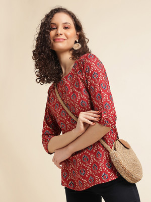 all about you Party Printed Women Red Top