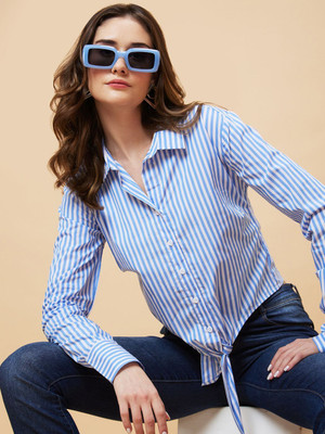 Globus Casual Striped Women Blue Top