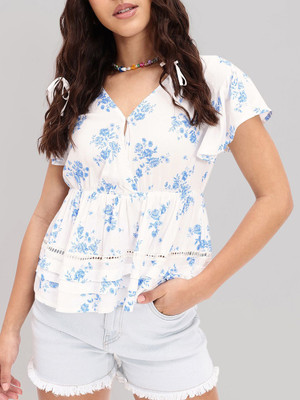 Dressberry Casual Printed Women White Top