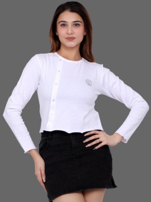 BELLAFINO Casual Solid Women White Top