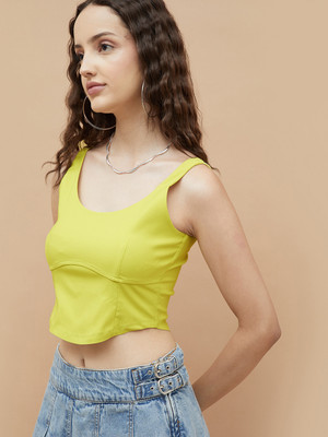 Ginger by Lifestyle Casual Solid Women Green Top