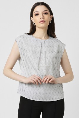 VAN HEUSEN Casual Printed Women Grey Top