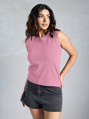 Dressberry Casual Solid Women Pink Top