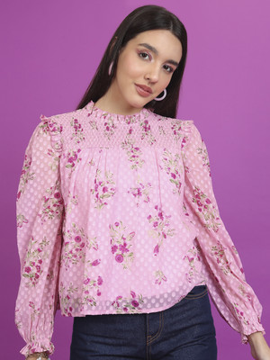 Tokyo Talkies Casual Printed Women Purple, Pink, Green Top