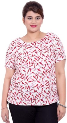 LASTINCH Casual Printed Women White Top