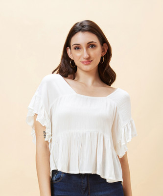 Globus Casual Self Design Women White Top