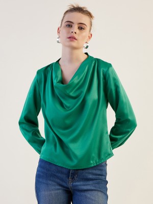 Freehand Casual Solid Women Green Top