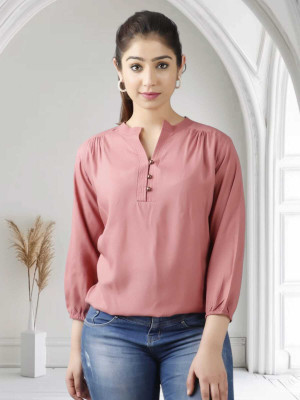 Himanc Enterprises Casual Solid Women Pink Top