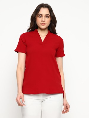 Satrisha Casual Solid Women Maroon Top