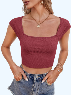Kamedge Casual Self Design Women Pink Top