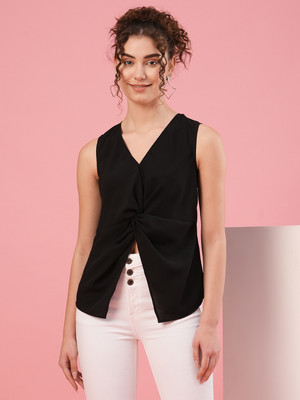 Globus Casual Solid Women Black Top