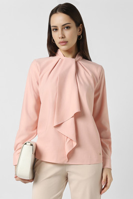 VAN HEUSEN Formal Solid Women Pink Top