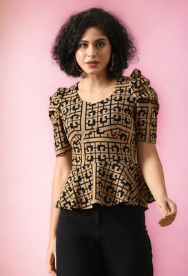 Arbiter Collection Casual Printed Women Brown Top