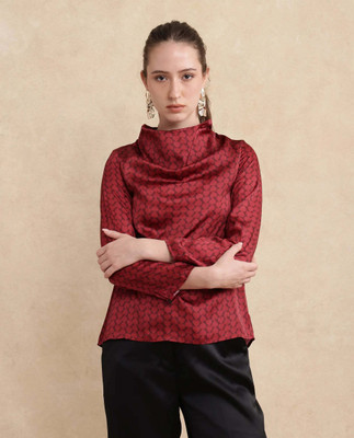 RAREISM Party Printed Women Maroon Top