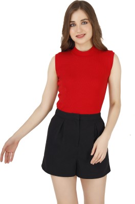 VISO Casual Solid Women Red Top