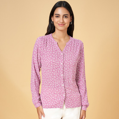 Honey By Pantaloons Casual Printed Women Purple, White Top